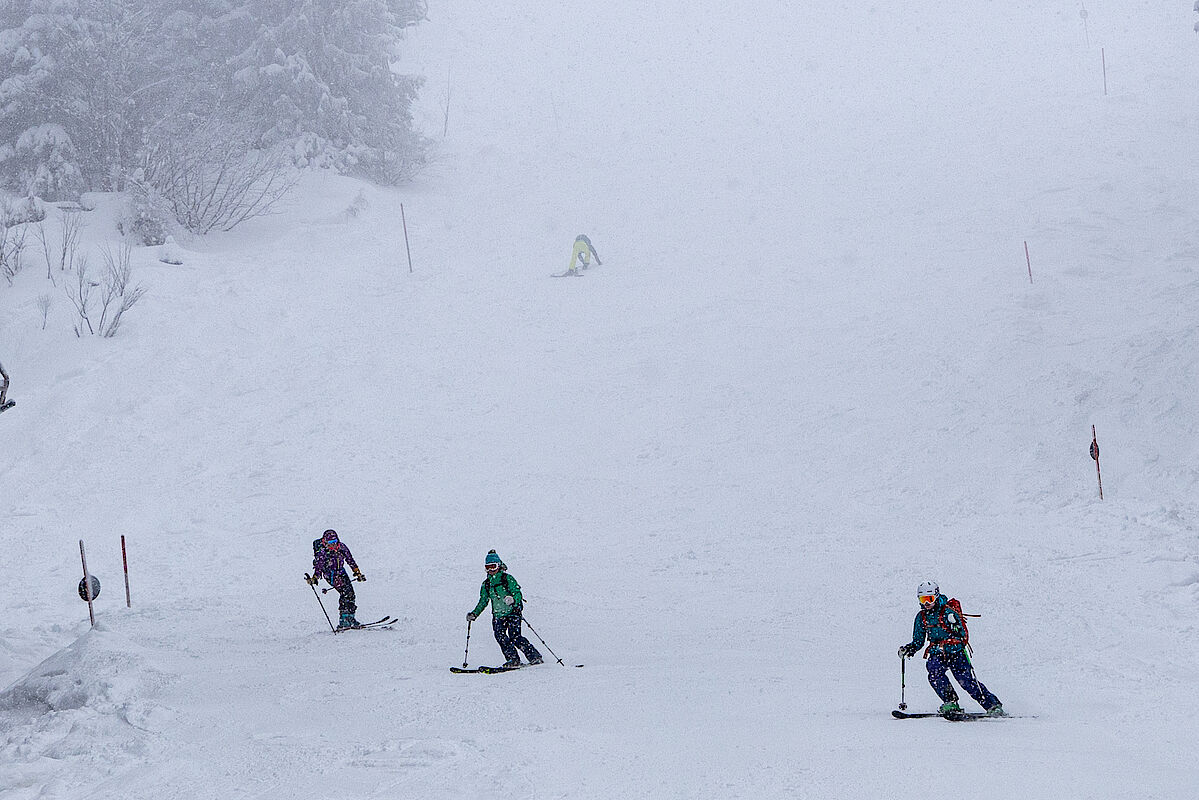 Abfahrt im Nebel vom Rosskopf