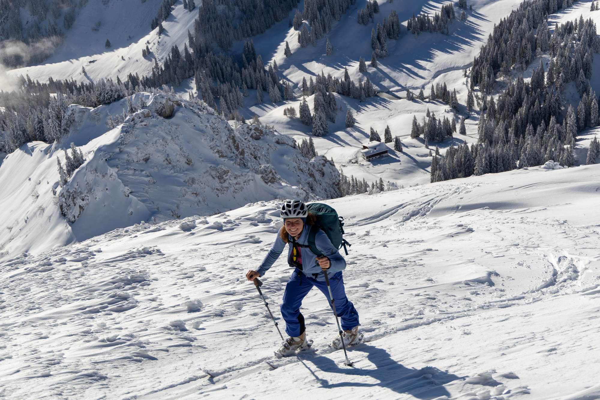 Gegenanstieg zum Geigelstein - unten die Priener Hütte