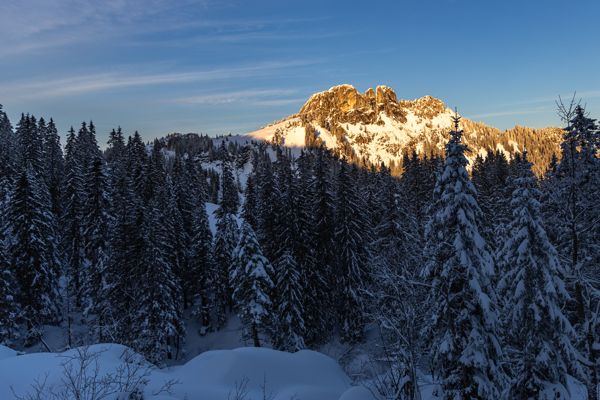 Als wir die Kampenwand erreichen verschwindet auch bald die Sonne