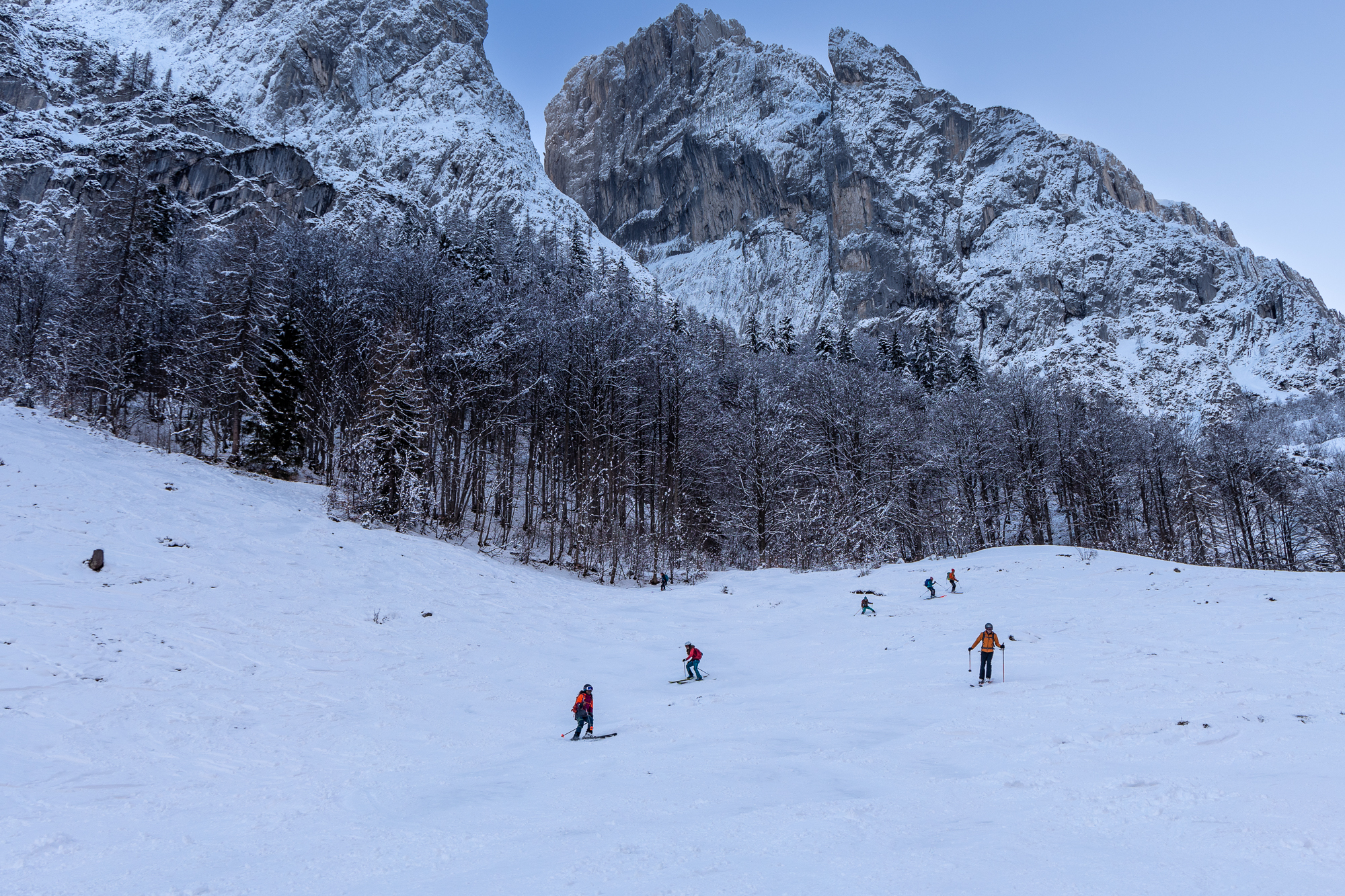 Aber unterhalb kann man wieder anschnallen und noch bis zur Griesneralm abfahren