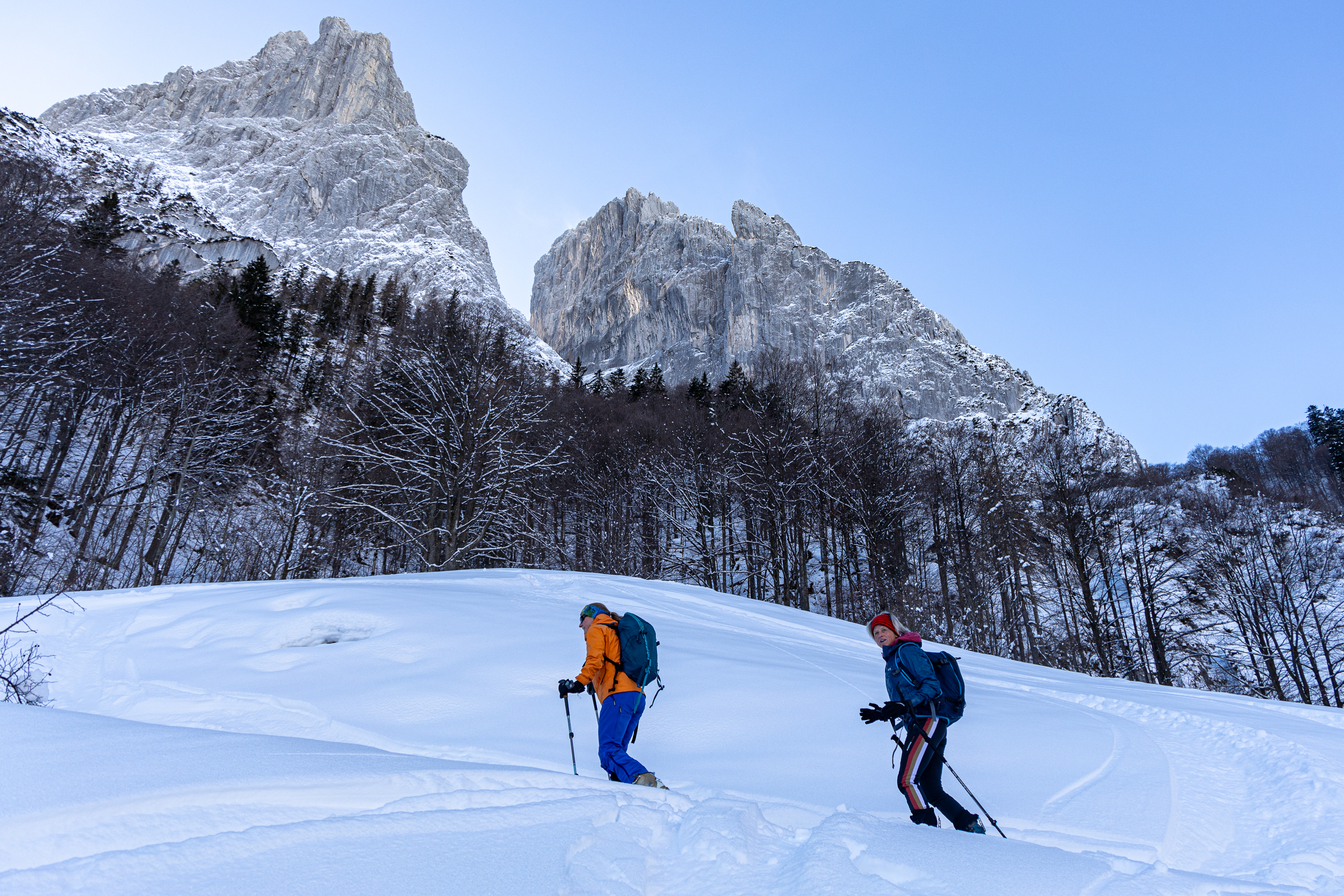 Start kurz oberhalb der Griesneralm zu Füßen der Fleischbank-Ostwand